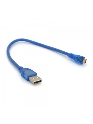 Кабель USB 2.0 (AM/Miсro 5 pin) 1,5м, прозрачный синий, Пакет