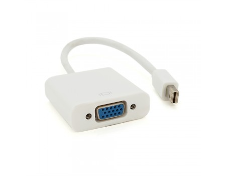 Конвертер mini Display Port (папа) на VGA(мама) 30cm, White, 4K/2K, Пакет