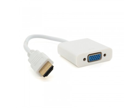 Конвертер HDMI (папа) на VGA(мама) 10cm, White, 4K/2K, Пакет Q250