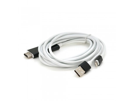 Конвертер MHL Lighting (папа) + USB (папа) => HDMI(папа) 1.8м, White, 4K/2K, BOX