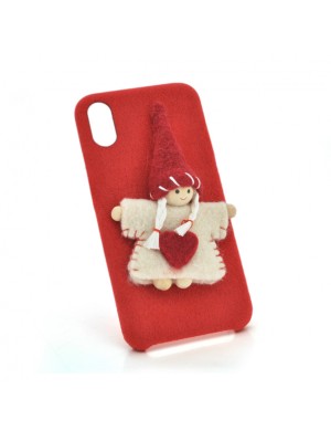 Накладка Angel пушистая  iPhone 6/6s red