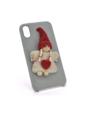 Накладка Angel пушистая  iPhone 6/6s silver