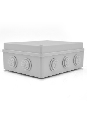 Коробка розподільна зовнішня YOSO 200x155x80 IP65 колір білий, 10 отворів, соски в комплекті