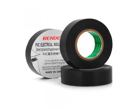 Ізолента RENDER 0,19 мм * 16 мм * 7 м (чорна), temp:-10 +80 ° С, 2000V, розтяж-180%, міцність 20Н / см, Агдезія 0,42 кг / 25мм, 10 шт. в уп. ціна за упак.