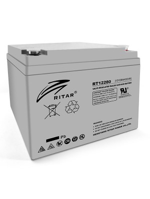 Акумуляторна батарея AGM RITAR RT12280, Gray Case, 12V 28Ah ( 166 х178 х125 ) 