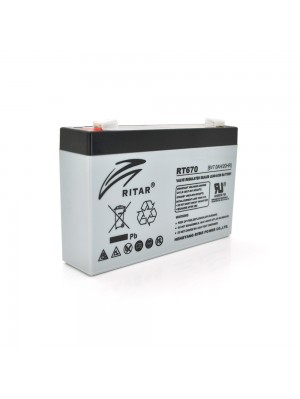 Акумуляторна батарея AGM RITAR RT670, Black Case, 6V 7.0Ah ( 151х34х94 (100) ) 