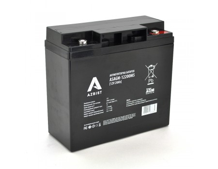 Акумулятор ASBIST Super AGM ASAGM-12200M5, Black Case, 12V 20.0Ah (181 х 77 х 167 )