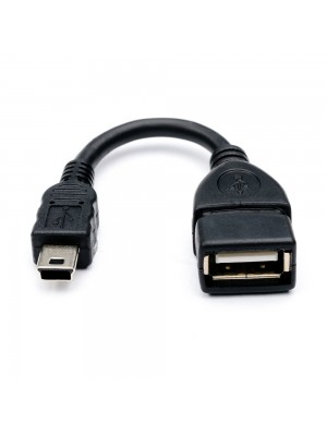 Кабель USB 2.0 AF/Mini-B OTG, 0,1m, черный