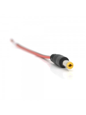 Разъем питания DC-M (D 5,5x2,1мм) => кабель длиной 25см  black -red, Yellow plug  OEM Q100