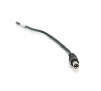 Разъем питания DC-M (D 5,5x2,1мм) => кабель длиной 25см  black, Black plug  OEM Q100