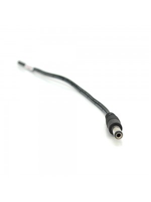 Разъем питания DC-M (D 5,5x2,1мм) => кабель длиной 25см  black, Black plug  OEM Q100