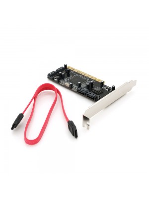 Контроллер PCI => SATA 2.0, SIL3114, 1.5Gb/s, 4 порта внутренних, RAID, + кабель SATA