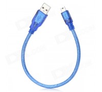 Кабель USB 2.0 RITAR (AM/Mini 5 pin) 0,3м, синий прозрачный