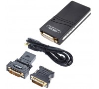 Конвертер USB 2.0 to HDMI / VGA / DVI, Black