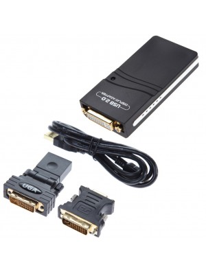 Конвертер USB 2.0 to HDMI / VGA / DVI, Black