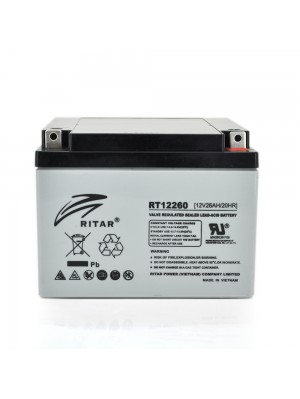 Акумуляторна батарея AGM RITAR RT12260, Gray Case, 12V 26.0Ah  (166 х 178 х125 ) 