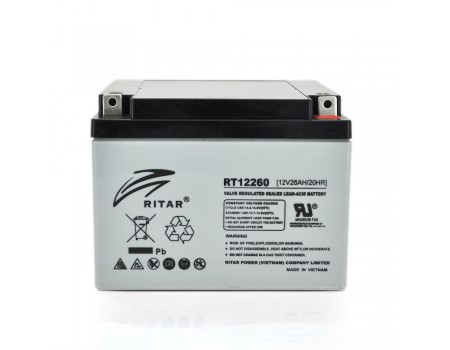 Аккумуляторная батарея AGM RITAR RT12260, Gray Case, 12V 26.0Ah (166 х 178 х125 )