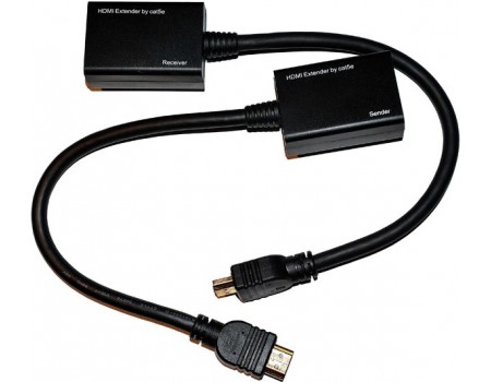 Удлинитель HDMI сигнала пассивный через 2 витых пары 2 CAT-5e/CAT-6e до 30m, цена за пару