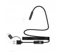 2  in 1 MicroUSB/PC HD эндоскоп, мягкий провод, 2м