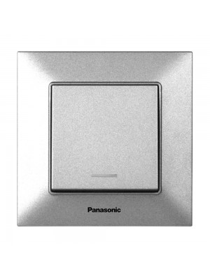 Вимикач Panasonic Arkedia Slim одноклавішний з підсвіткою, срібний