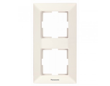 Рамка Panasonic Arkedia Slim подвійна, вертикальна, кремова