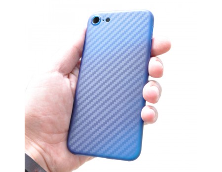 Ультратонкая пластиковая накладка Carbon iPhone 6/6s blue