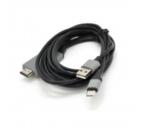 Конвертер MHL MHL Type-C (тато) + USB (тато) => HDMI(тато) 2.0м, Black, 4K/2K