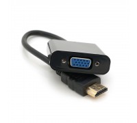Конвертер HDMI (тато) на VGA (мама) 10cm, Black, 4K / 2K 