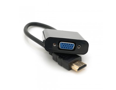 Конвертер HDMI (папа) на VGA (мама) 10cm, Black, 4K/2K