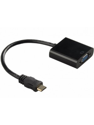 Конвертер mini HDMI (тато) на VGA (мама) 30cm, Black, 4K / 2K