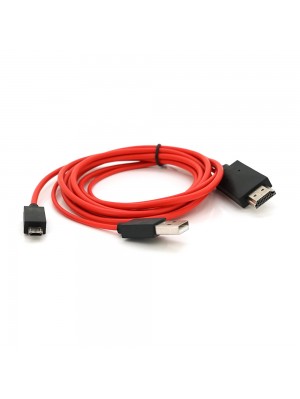 Перехідник-конвертер MHL (micro USB (тато) + USB (тато)) to HDMI (тато), Red2m 