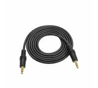 Кабель AUX Audio DC3.5 тато-тато 1.5м, GOLD Stereo Jack, (круглий) Black cable