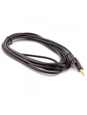 Подовжувач Audio DC3.5 тато-мама 1.5м, GOLD Stereo Jack, (круглий) Black cable