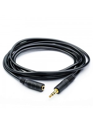 Подовжувач Audio DC3.5 тато-мама 3.0м, GOLD Stereo Jack, (круглий) Black cable