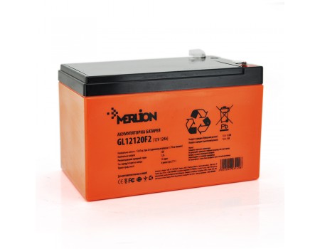 Акумуляторна батарея MERLION GL12120F2 12 V 12 Ah (150 x 98 x 95 (100)) Orange
