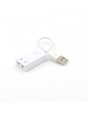 Контроллер USB-sound card (5.1) 3D sound (Windows 7 ready), White, OEM