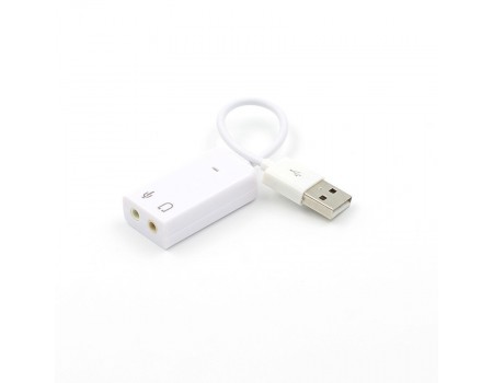 Контроллер USB-sound card (5.1) 3D sound (Windows 7 ready), White, OEM