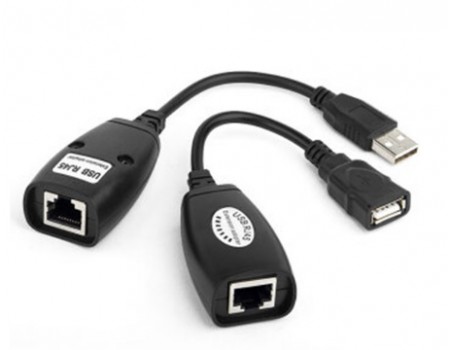 Удлинитель USB 2.0 сигнала по F/UTP до 50 метров, RJ-45 to AM  + RJ-45, Blister Q100