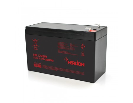 Аккумуляторна батарея MERLION HR1228W, 12V 8,5Ah  ( 151 х 65 х 94 (100) ) Black