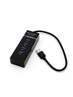 Хаб USB 3.0 UH-303, 4 порту, підтримка до 1TB, Black