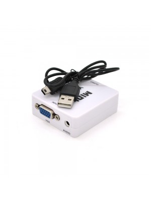 Конвертер VEGGIEG VH-101 Mini, HDMI to VGA, ВХІД VGA (мама) на ВИХІД HDMI (мама), White