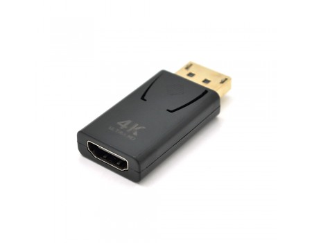 Переходник VEGGIEG DH-4 Display Port (папа) на HDMI(мама) поддержка 4K *2K, Black, Пакет