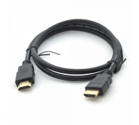 Кабель Merlion HDMI-HDMI HIGH SPEED 0.5m, v1.4, OD-7.5mm, круглий Black, коннектор Black