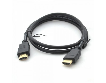 Кабель Merlion HDMI-HDMI HIGH SPEED 0.8m, v1.4, OD-7.5mm, круглий Black, коннектор Black