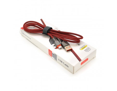 Кабель iKAKU KSC-188 DIANYA zinc alloy charging data cable series for micro, Red, длина 1,2м, 3,2А, BOX