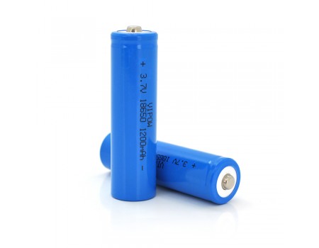 Аккумулятор 18650 Li-Ion Vipow ICR18650 TipTop, 1200mAh, 3.7V, Blue Q50/500