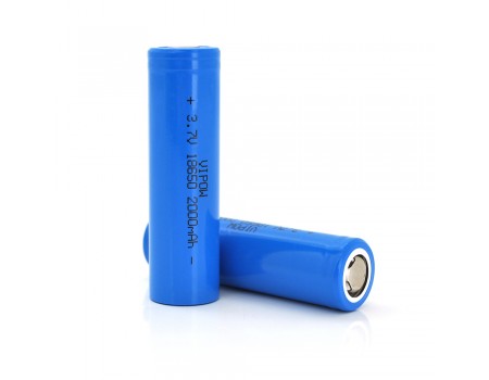 Аккумулятор 18650 Li-Ion Vipow ICR18650 FlatTop, 2000mAh, Blue