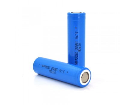 Аккумулятор 18650 Li-Ion Vipow ICR18650 FlatTop, 2500mAh, Blue