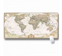 Килимок 300 * 700 тканинної Карта світу з бічної прошивкою, товщина 3 мм, колір White-gray