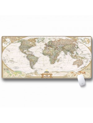 Килимок 300 * 700 тканинної Карта світу з бічної прошивкою, товщина 3 мм, колір White-gray